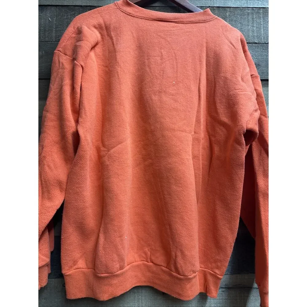 Vintage 90s Peanuts Snoopy Lucy Halloween Orange Sweatshirt XL - Picture 5 of 7